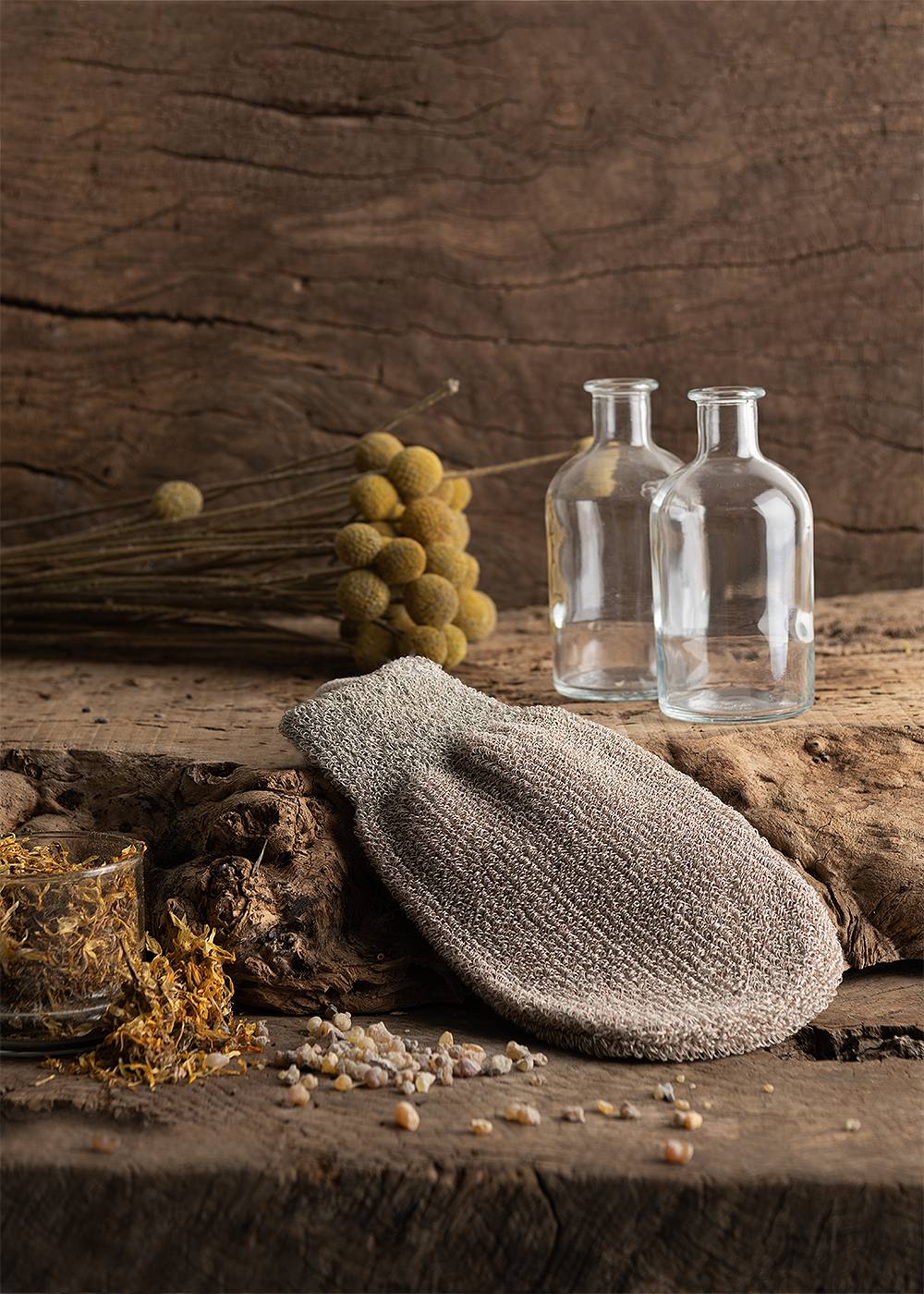 Guanto Esfoliante in Lino Biolologico e Rame